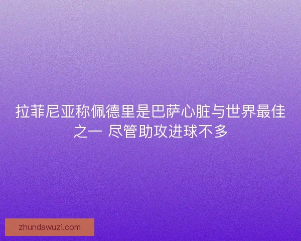 拉菲尼亚称佩德里是巴萨心脏与世界最佳之一 尽管助攻进球不多