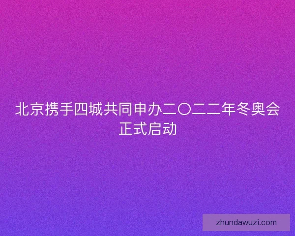 北京携手四城共同申办二〇二二年冬奥会正式启动