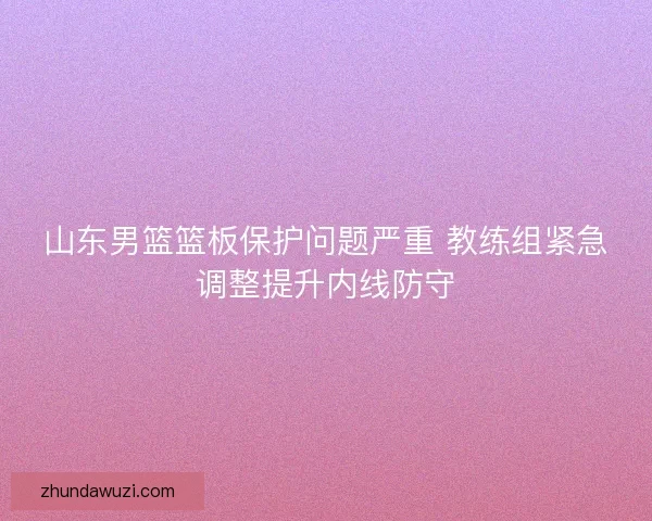 山东男篮篮板保护问题严重 教练组紧急调整提升内线防守